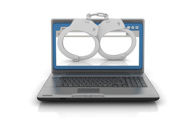 Handcuffs shown in laptop