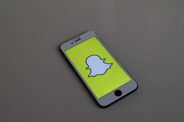 Snapchat app opened in mobile