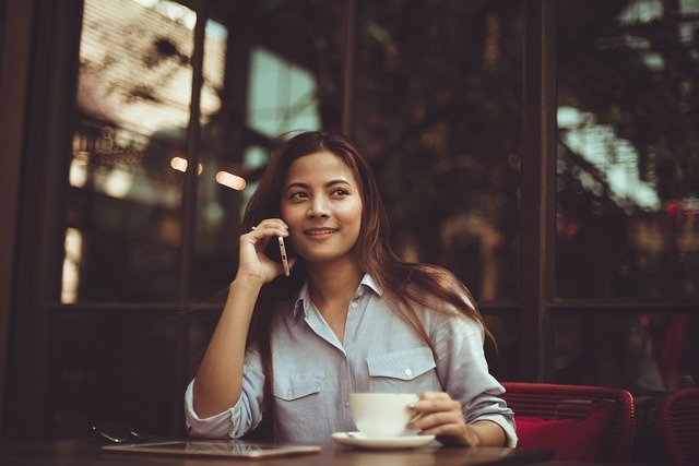 Woman talking on a phone
