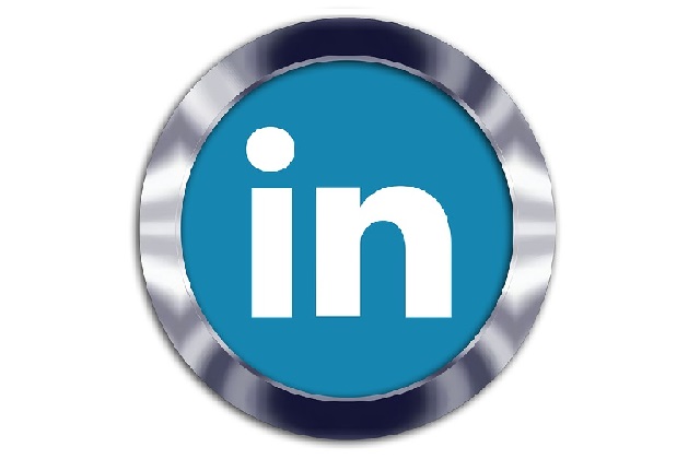 linkedin logo in blue and grey colored with white background